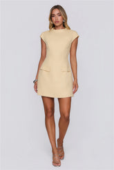 Good Outfit Day Tweed Mini Dress Yellow
