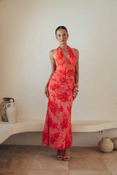 Havana Floral Halter Maxi Dress