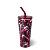 Fanzone Maroon + Black Straw Tumbler 32oz