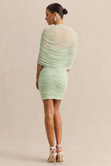 Merisse | Mint Bandeau Mini-Dress With Ruched-Detailing