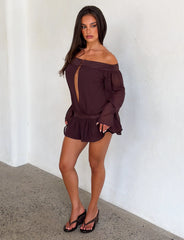 TESSIE PLAYSUIT - BROWN