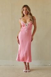 Adalyn Contrast Satin Midi Dress