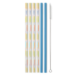 Teacher Life + Blue Reusable Straw Set