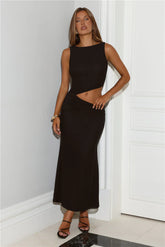 This Is The Look Mesh Maxi Dress Black