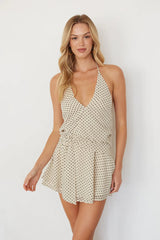 Sabina Polka Dot Mini Romper Dress