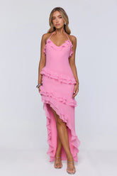 Blossom Secret Halter Maxi Dress Pink