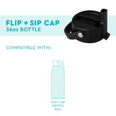 Black Flip + Sip Cap 36oz Bottle