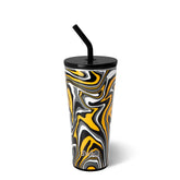 Fanzone Black + Yellow Straw Tumbler 32oz