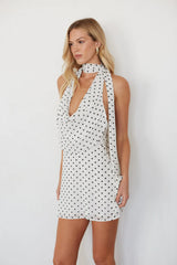 Sola Cowl Polka Dot Mini Dress