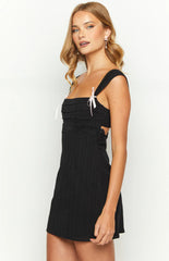 Taylor Black Tie Back Mini Dress