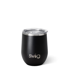 Black Stemless Wine 12oz