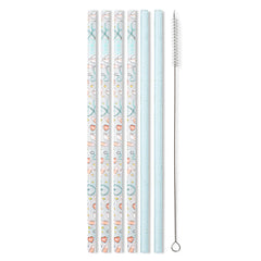 Scrub Life + Aqua Glitter Reusable Straw Set