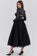 black lace corset, skirt and bolero - sale
