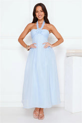 Fairytale Event Halter Maxi Dress Blue