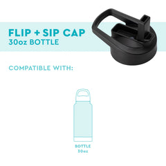 Black Flip + Sip Cap 30oz Bottle